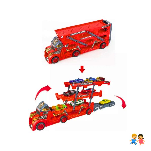 Camión Transportador De Autos Remolque 3 Pisos Juguete Camión Remolque