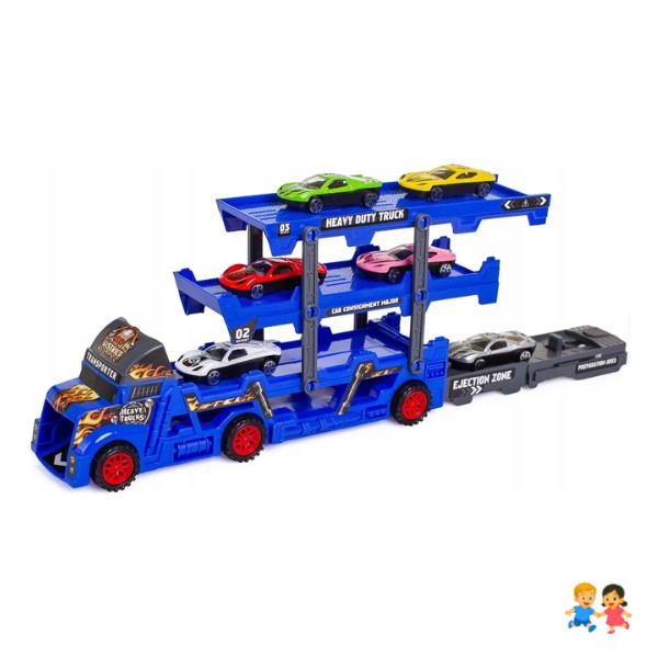 Camión Transportador De Autos Remolque 3 Pisos Juguete Camión Remolque