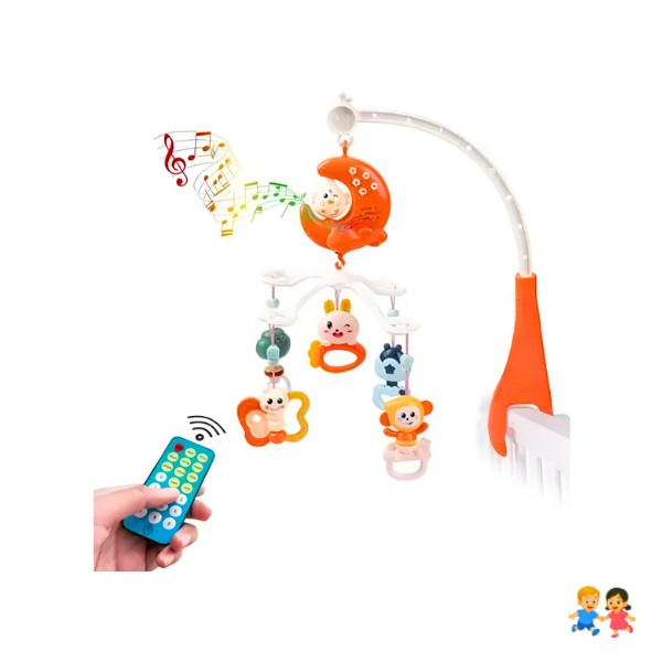 Movil MUSICAL para cuna bebé Con Control 2 en 1