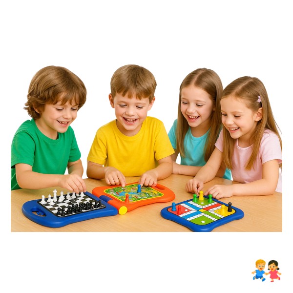 Juego De Mesa 5 En 1 Damas Ajedrez Ludo Portátil