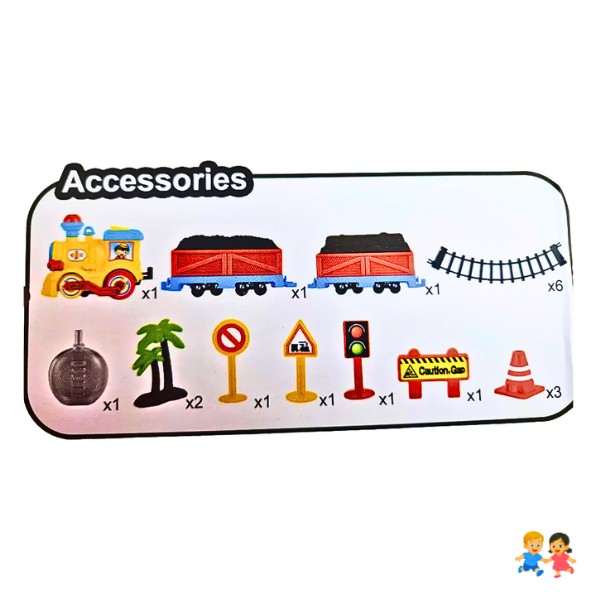 Tren De Juguete Con Accesorios Luces Sonidos Y Humo Real - Amarillo