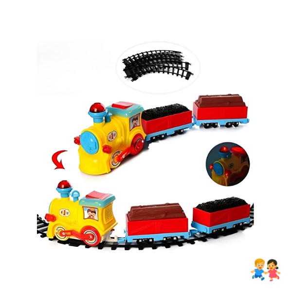 Tren De Juguete Con Accesorios Luces Sonidos Y Humo Real - Amarillo