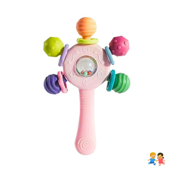 Mordedor Sensorial Dentición De Silicona Sonajero Para Bebés