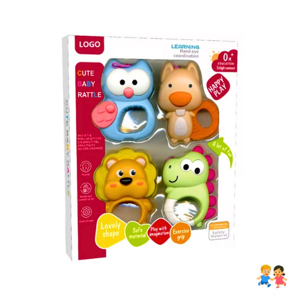 Sonajero Bebe Juguete Sensorial Variedades Cascabel