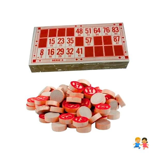 Juego Loteria 48 Cartones Numeros Madera Bingo
