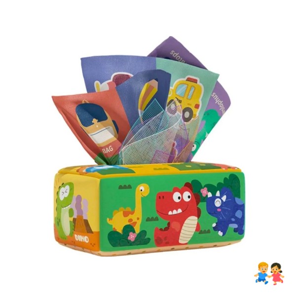 Caja De Pañuelos Montessori Didáctico Sensorial Para Bebés