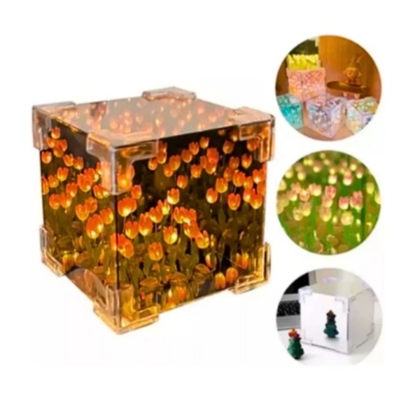 Espejo Led Cube Tulipanes Lamparas Led Lamparas De Noche