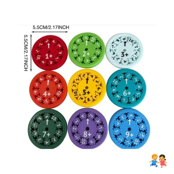 Set Educativo Matemática Infantil Discos Numéricos Giratorios