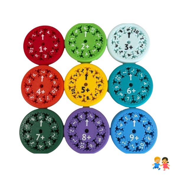 Set Educativo Matemática Infantil Discos Numéricos Giratorios