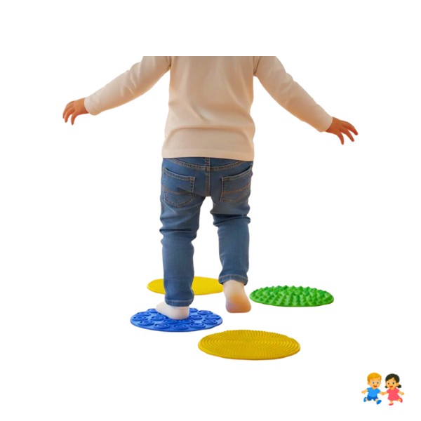 Discos Sensoriales Antideslizantes 17cm Set x4 Estimulación Sensorial Niños