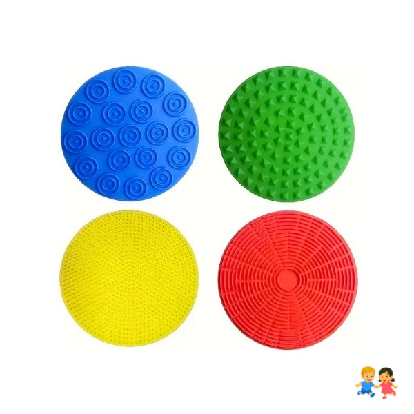 Discos Sensoriales Antideslizantes 17cm Set x4 Estimulación Sensorial Niños