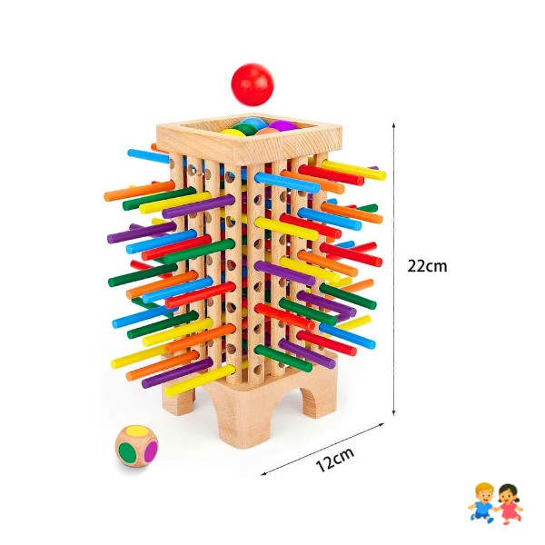Juego De Mesa Montessori Habilidades Motoras Torre De Palitos De Colores