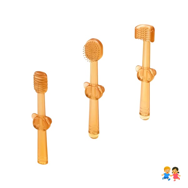 Set Cepillo Dental Bebé Silicona Suave Con Estuche