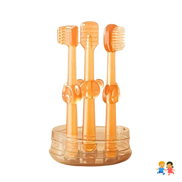 Set Cepillo Dental Bebé Silicona Suave Con Estuche