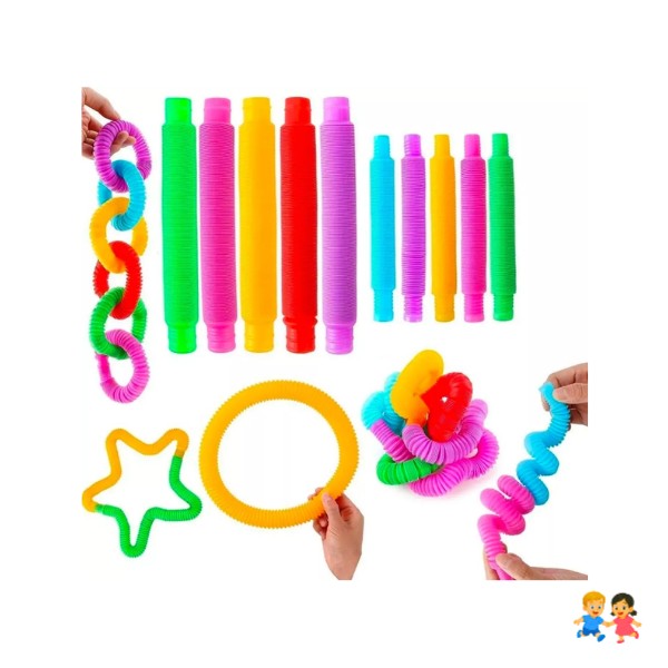 6 Pop It Tube - Pop It Tubo 6 Piezas Colores Surtidos.