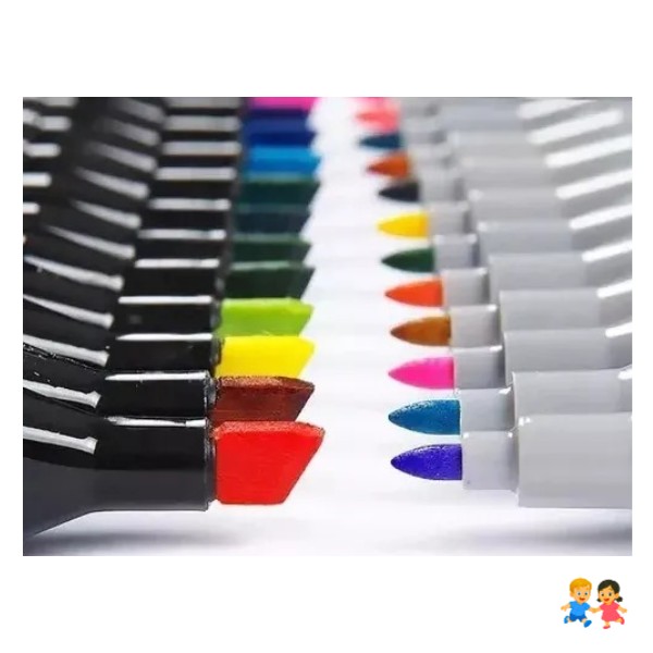 Set Profesional De Marcadores Plumones Doble Punta 60 Pcs