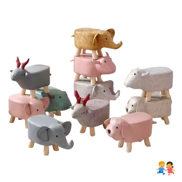 Sillón Infantil De Madera Tipo Taburete Diseño Animal