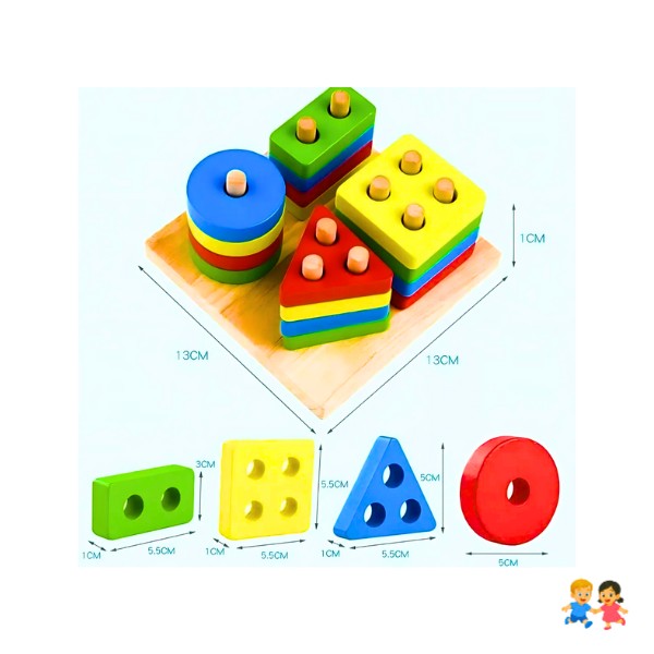 Juego De Madera Didáctico De Encaje Para Niños