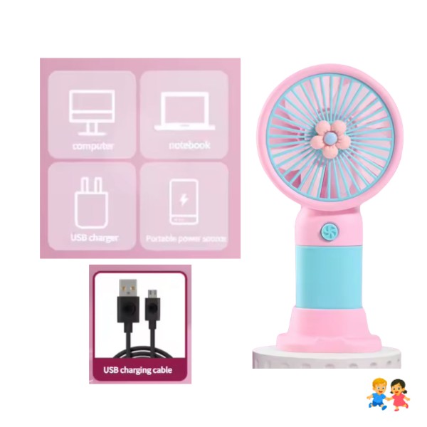 Ventilador De Mano Escritorio Recargable Portátil