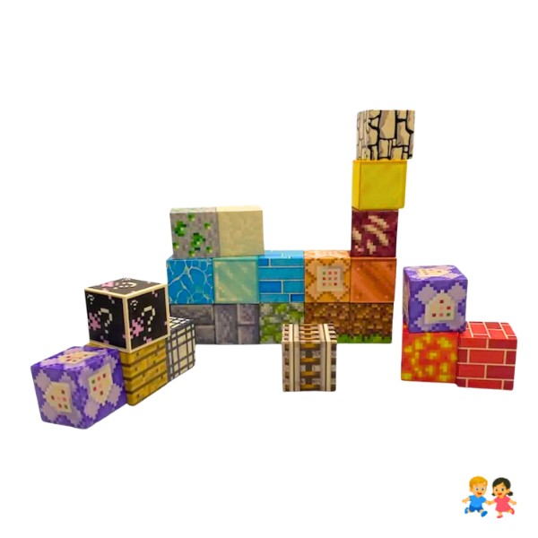 Cubos Magnéticos Bloques Construcción Juguetes 24pc