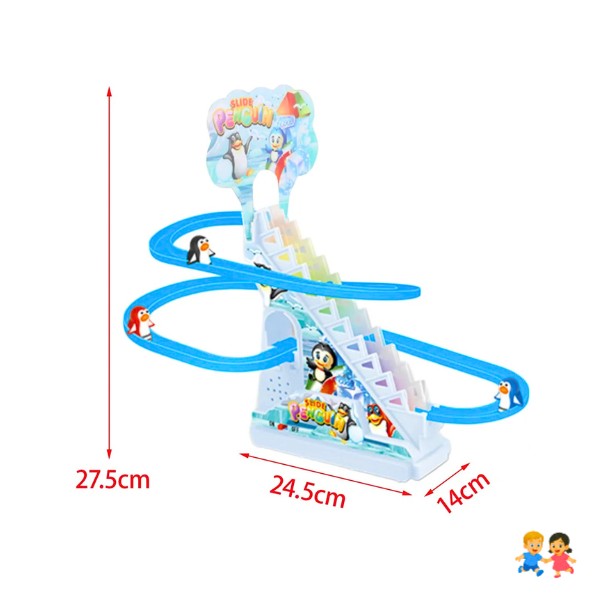 Pista De Carreras Pinguino Escaleras Deslizamiento Juguete