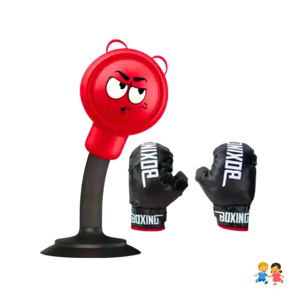 Kit Mini Boxeo Infantil con Guantes y Base Roja
