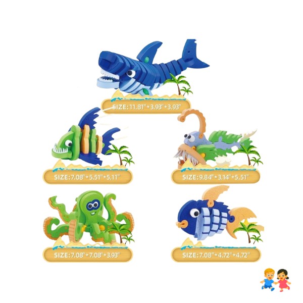 Bloques Armables 3D Animales Marinos 235 Piezas