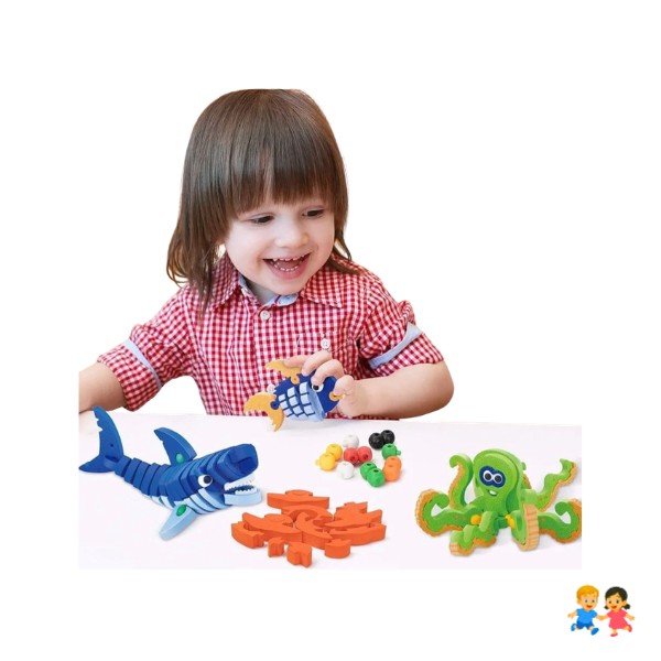 Bloques Armables 3D Animales Marinos 235 Piezas