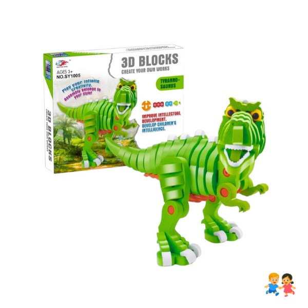 Bloques Armables 3D dinosaurio 104  Piezas