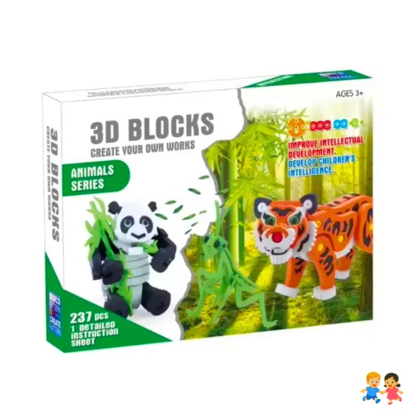 Bloques Armables 3D Animales salvaje  237 Piezas