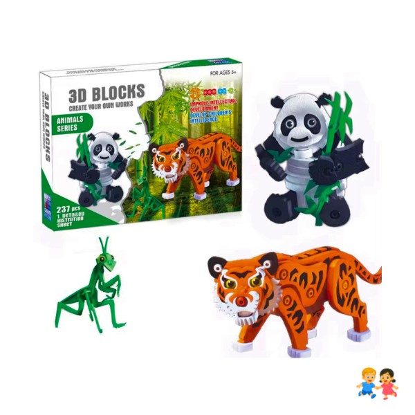Bloques Armables 3D Animales salvaje  237 Piezas
