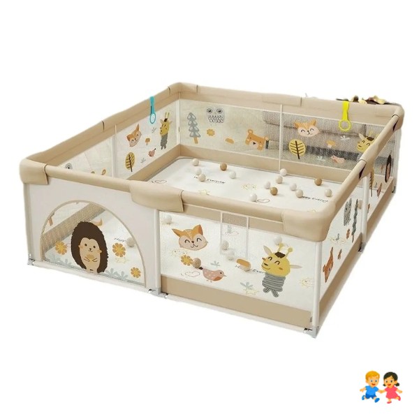 Corral Bebé Grande 180x200 Con Pelotas y Colgantes