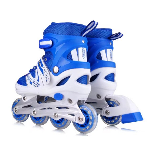 Patines Lineales Ajustables Con Luz + Kit Protección