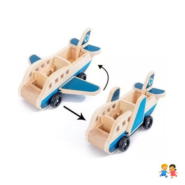 Avión de Madera Didáctico Montessori Niños 2-4 Años