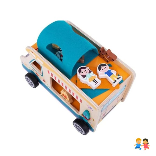Auto de Camping en Madera Didáctico 13 Piezas Niños