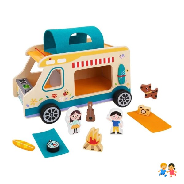Auto de Camping en Madera Didáctico 13 Piezas Niños