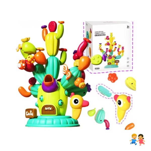 Bloques Construcción Cactus 42 piezas Juego Didáctico