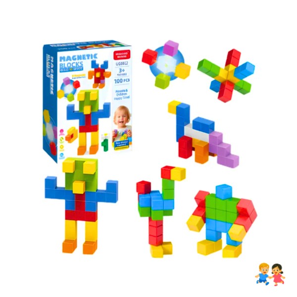 Juego De Bloques De Construcción Magnéticos 3d 100 Piezas