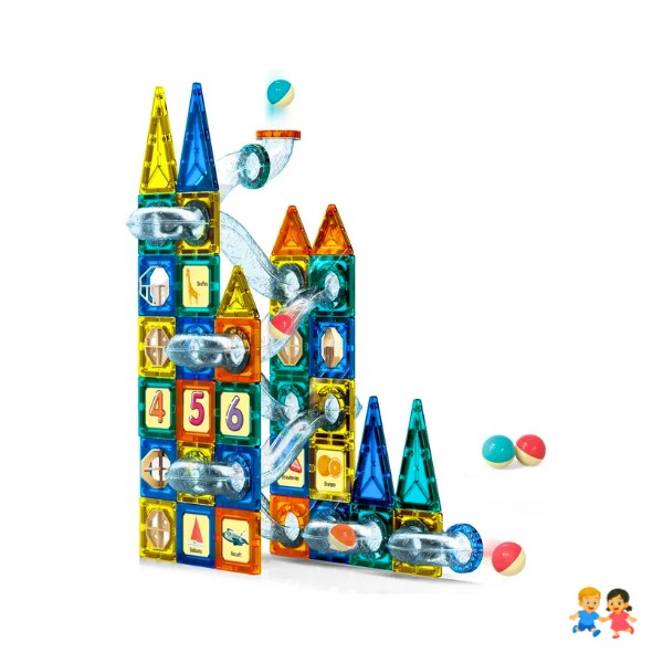 Juego Bloques Magnéticos Construccion 73 Piezas Tobogan