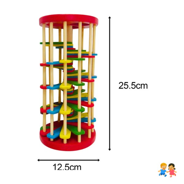Torre Pista De Bolas Madera Juguete Sensorial Martillo Bebé