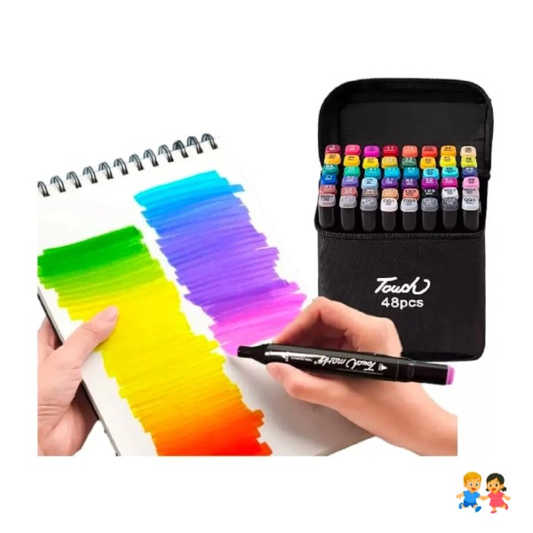 48pcs Plumones Doble Punta Rotulador Plumones Para Colorear