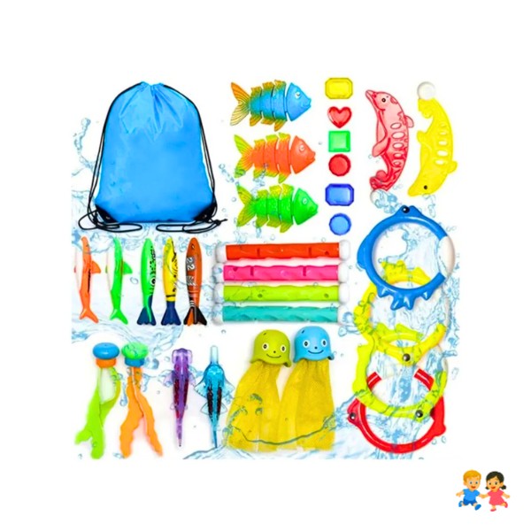 Juego De Buceo Infantil Para Piscina 30 Piezas