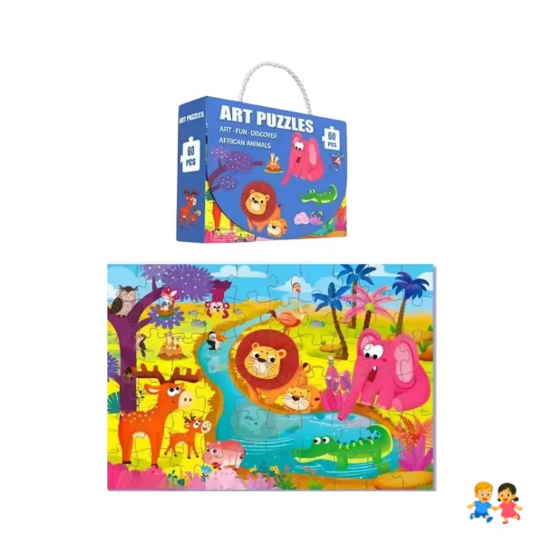 Rompecabezas Figuras Animales Niños 60 Piezas