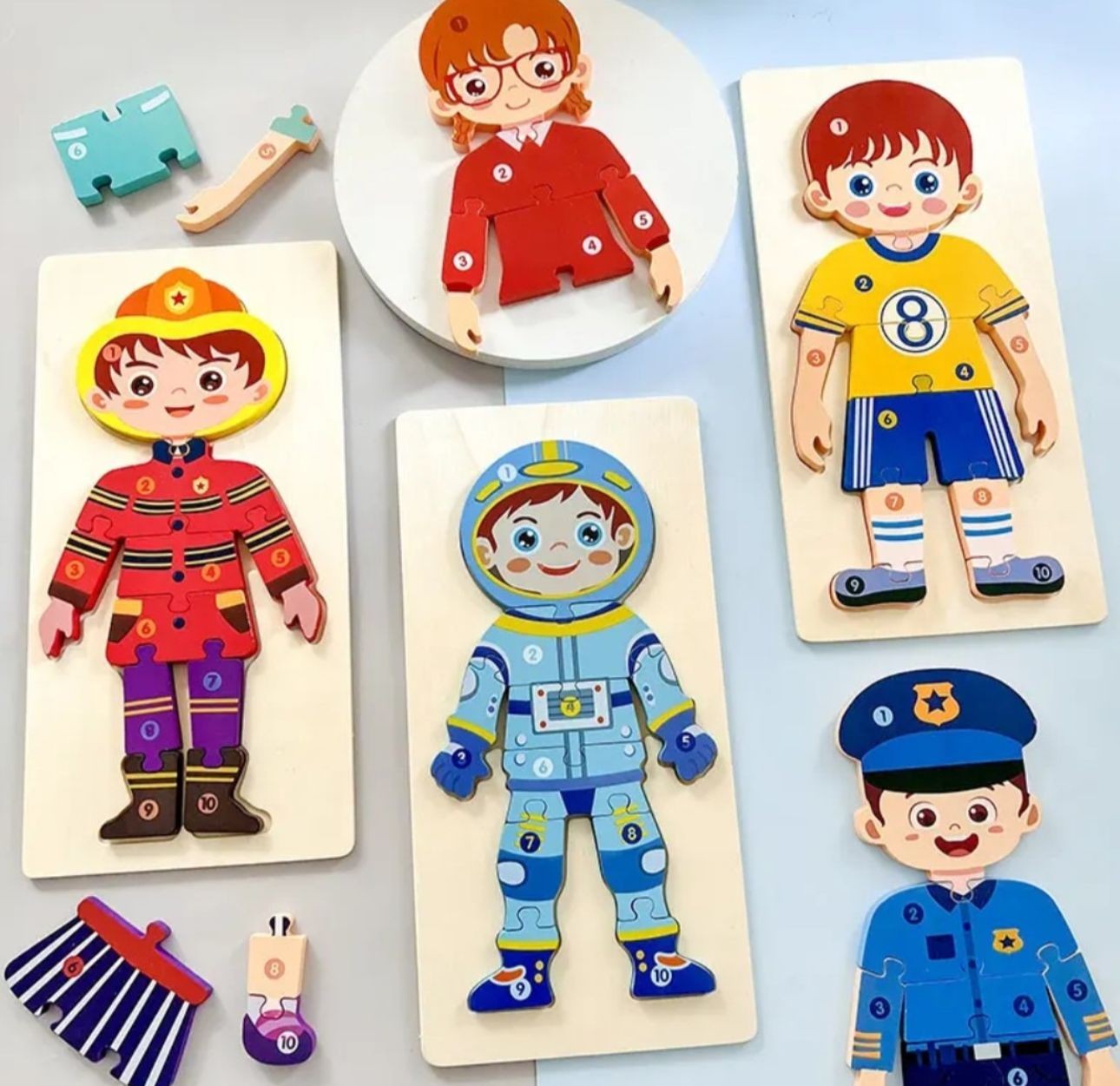Rompecabezas 3d de madera para niños rol de profesiones