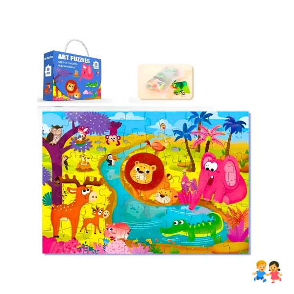 Rompecabezas Figuras Animales Niños 60 Piezas