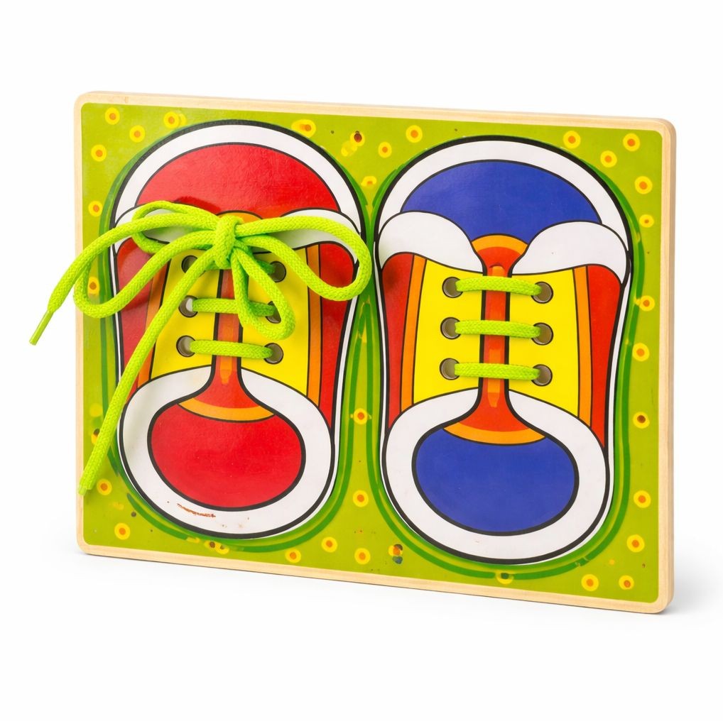 Zapato Didáctico Madera Aprender Amarrar Cordones