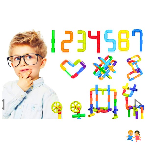 Set Tubos Construcción Didáctico Preescolar