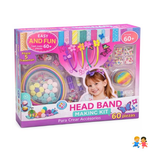 Kit Diadema Infantil Para Crear Accesorios 60 Piezas