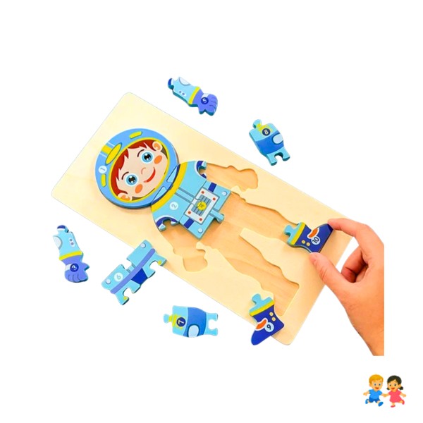 Rompecabezas 3d de madera para niños rol de profesiones