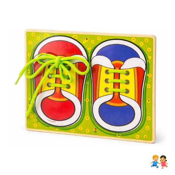 Zapato Didáctico Madera Aprender Amarrar Cordones